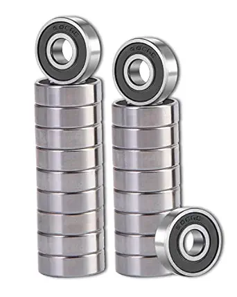 SHKI 20 Pcs 608 2RS Ball Bearings – Bearing Steel and Double Rubber Sealed Miniature Deep Groove Ball Bearings (8mm x 22mm x 7mm) (608 2RS)