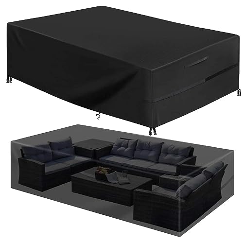 Fundas impermeables para muebles de patio, poliéster Oxford resistente, 210 x 200 x 90 cm, rectangular para mesa de exterior