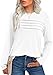 XIEERDUO Plus Size Tops for Women Dressy Casual Long Sleeve Shirts Fall Fashion Blouse Trendy Tshirts Flattering Loose Fit Tunic Hide Tummy Vacation Outfits Women's Clothes Clothing White XXL