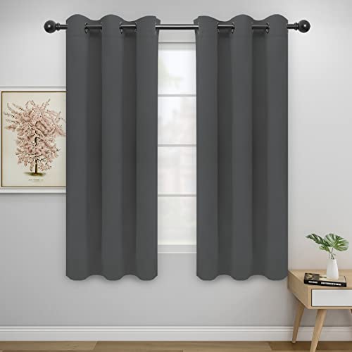 Image of Easy-Going Blackout Curtains for Bedroom, Solid Thermal Insulated Grommet and Noise Reduction Window Drapes, Room Darkening Curtains for Living Room, 2 Panels(46x63 in, Gray)