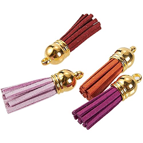 Juvale Leather Tassel Keychain Charms, 20 Colors (2.1 X 0.5 In, 100 Pack) #TOP3
