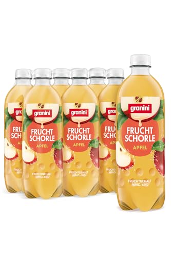 granini Fruchtschorle Apfel (6 x 500ml), natürlich erfrischend, mit Kohlensäure, echte Früchte, ohne Süßungsmittel, vegan