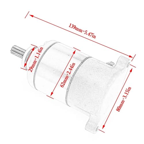 Motor de arranque para motocicleta PS y PES 125/150 compatible con modelos de 2006 a 2009 2
