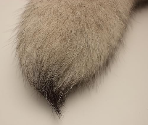 Huge Fluffy White Gray Fox Tail Fur Cosplay HOOK Handbag Accessery Fashion Charm