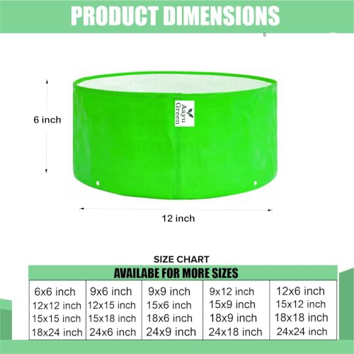 Image of Grow Bag UV Protected 260 GSM | HDPE Grow Bags for Plants | Heavy Duty Green Garden Plant Grow Bag with Drainage Holes | Reusable Vegetable Grow Bag for Terrace Gardening (10, 12X6)