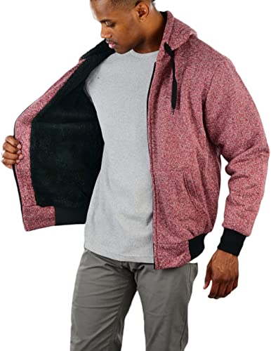 Image of ToBeInStyle Men's Polar Fleece Long Sleeve Zip Up Kangaroo Pocket Cold Weather Hoodie Jacket