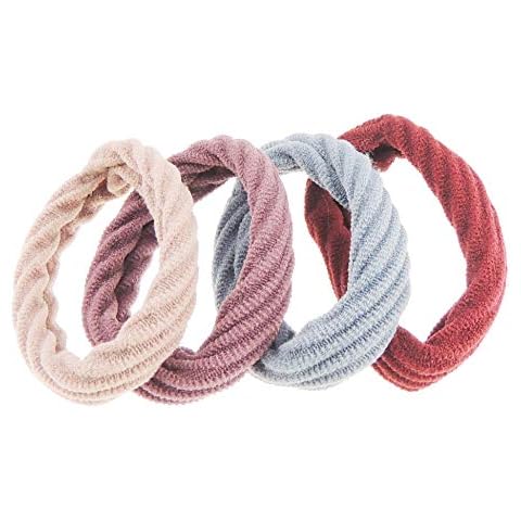 Set of 4 Thick Striped Jersey Hair Ties Cover