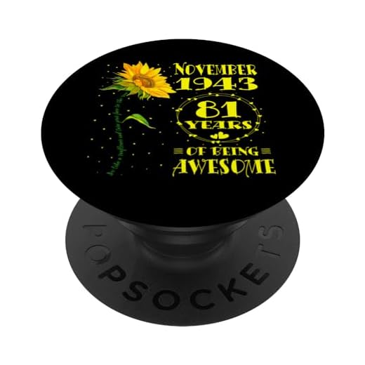 81 cumpleaños 81 Amante del girasol de un año nacido en noviembre de 1943 PopSockets PopGrip Intercambiable