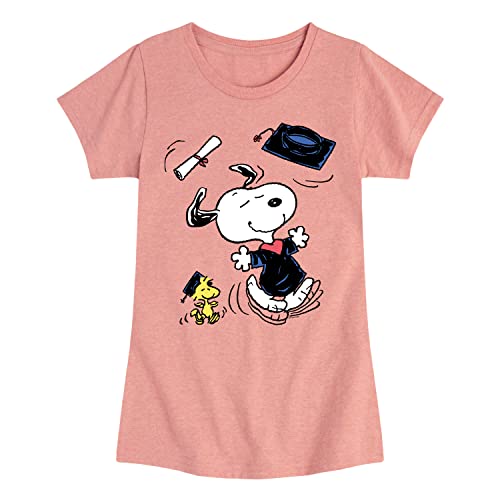 HYBRID APPAREL - Peanuts - Snoopy & Woodstock Graduate - Celebration - Toddler & Youth Girls Short Sleeve Graphic T-Shirt