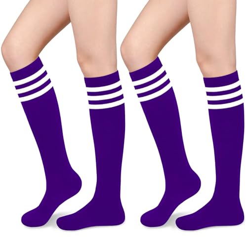 Olreco Purple Knee High Socks for Women Knee High Purple Socks Women Halloween Sock Crayon Sock Halloween Costume Accessories