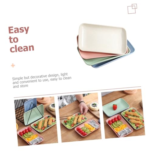 Set de 4 Platos Rectangulares para Sushi de Paja de Trigo miniatura 7