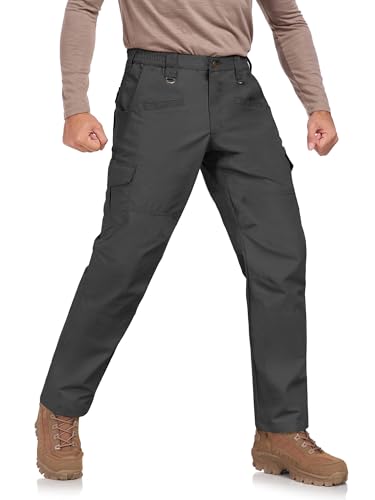 Men's Tactical Pants, Waterproof Rip-Resistant Cargo Pants with 9 Pockets for Hiking, Work, Camping,and Fishing.2