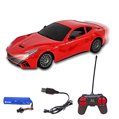 WISHKEY Plastic Realistic & Classy Modern Design High Speed Rechargeable Remote Control Racing Car, RC Vehicle Toy for Kids (Pack of 1, Multicolor)