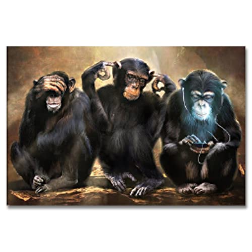 Drôle orangs-outans toile peinture art mural pour égayer votre intérieur