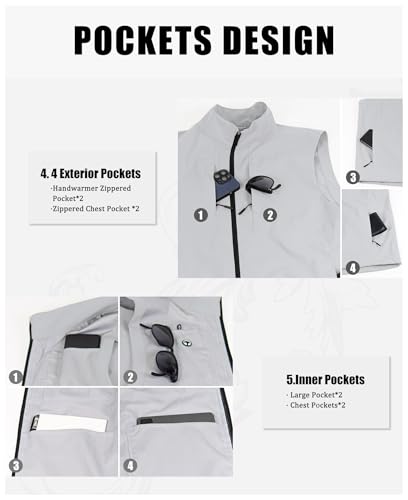 Image of Susclude Men's Quick Dry Lightweight Softshell Vest Windproof Sleeveless Jacket for Fishing Work Golf Hiking Casual Travel