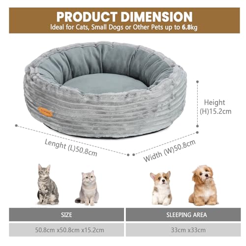 Cat Bed, Fluffy Donut Kitten Bed for Cats and Small Dogs, Washable Round Pet Bed, Indoor Use - Image 5