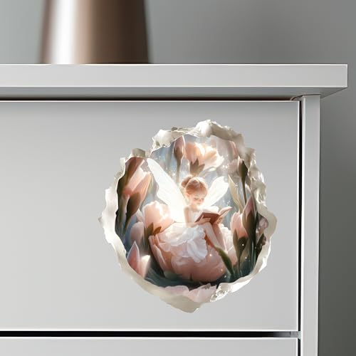 Vinilo decorativo hada leyendo 4.7x5 pulgadas miniatura 3