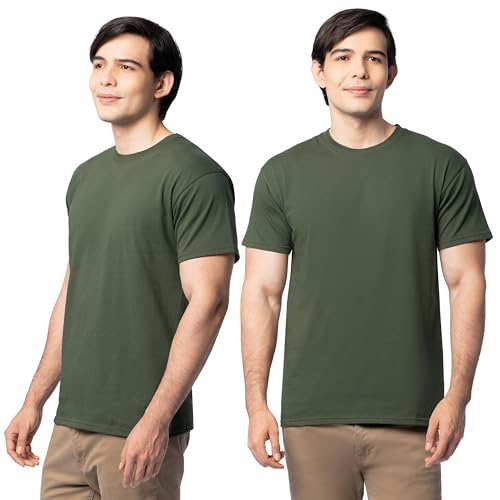 Image of Fruit of the Loom Men's Eversoft Cotton Short Sleeve T-Shirts, 2 Pack