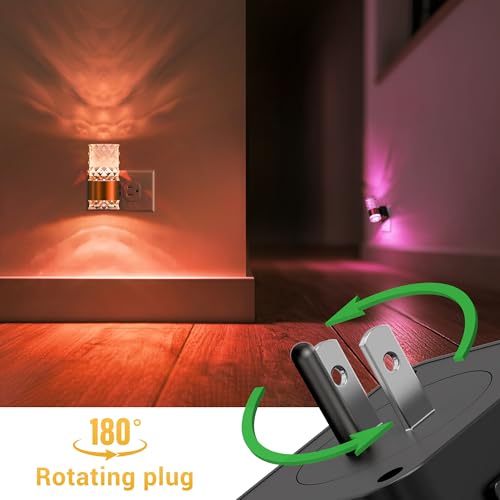 Image of L LOHAS LED Night Light, Night Lights Plug into Wall, 10-Color RGB Change Nightlights,10 /50 /100LM Adjustable Automatic Nightlights Plug in with Dusk to Dawn Sensor for Room Bathroom Hallway