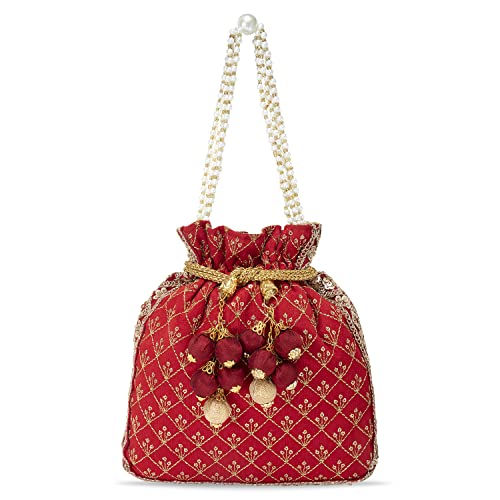 Aheli Potli Bag Gift for Women Handmade Evening Wristlet Handbag Stylish Bridal Purse Fashion Bag - Image 8