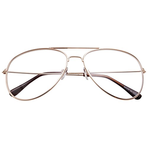 grinderPUNCH Classic Men's Or Women's Fashion Gold Aviator Glasses (3 Sizes)2