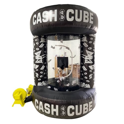 TONGFUSHE Inflatable Cash Cube Booth Cube Cash Grab Machine Three-Dimensional Money Grab Booth Machine Fast Inflatable Cash Grab Game Activity(Without air Blower)
