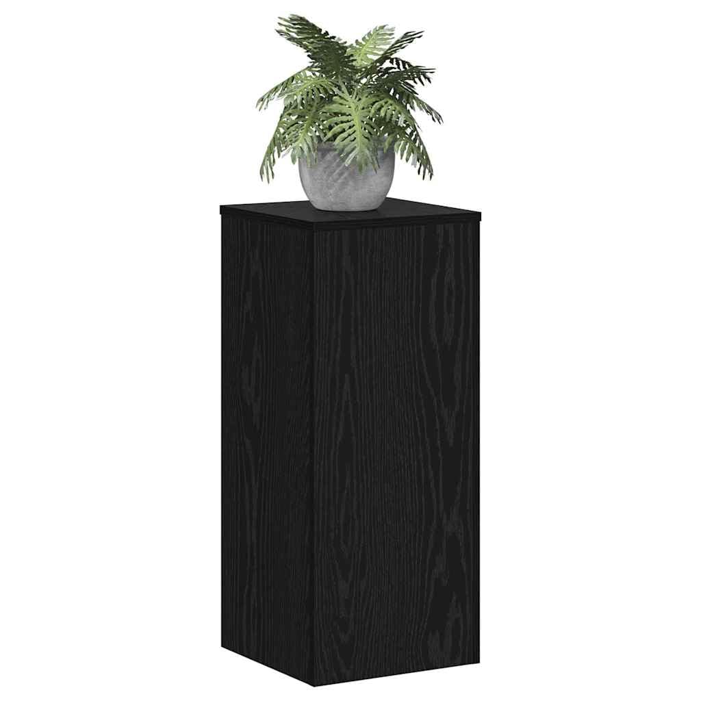 Juego de 2 soportes para plantas en imitación de roble negro, de material de madera, 30 x 30 x 70 cm, para interior y exterior, balcón, terraza, jardín, salón, pasillo, alféizar de ventana