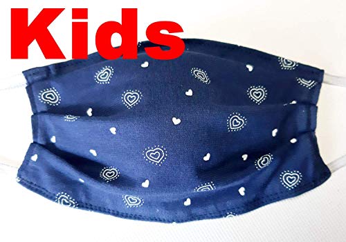 Kinder Alltagsmaske Behilfsmaske Mund Nasen Maske Mundabdeckung Baumwolle weich marine Herzen