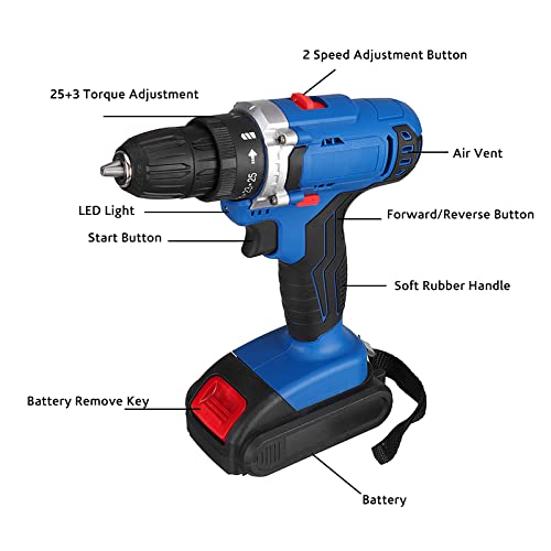 QHYXT 48 V 10 mm 25 + 3 Geschwindigkeits-Drehmoment-Elektro-Akkuschrauber-Bohrmaschine Mini-Wireless-Elektro… – Bild 4