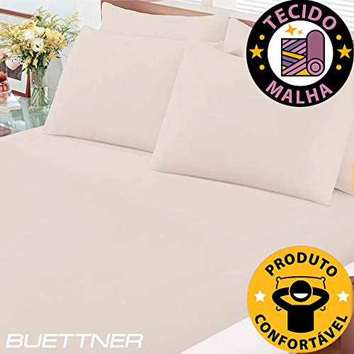 Lençol Avulso King Basic Rolinho Malha Liso Buettner Pérola