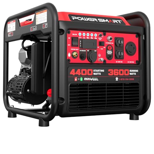 Image of PowerSmart 4400-Watt Dual Fuel Portable Generator with Inverter Technology, CO Protect, 30 amp for Home Use and Emergency Backup