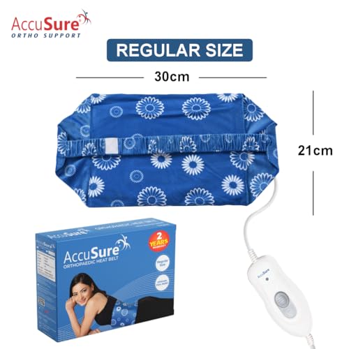 Image of AccuSure H3001 Heating Pad (30x21 cm) Regular Size | Electric Heat Pad for Back, Neck, Shoulder & Period Cramps | Soft Fabric | Fast Heating | Reusable | Temperature Control | Unisex Use