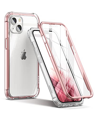 SURITCH Kompatibel mit iPhone 13 Hülle Schutzhülle 360° Stoßfest Transparent Front Und Rückenschutz Handyhülle TPU Bumpe...