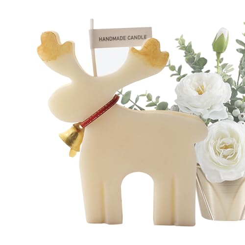 Conjunto De Velas De Navidad - Adorno Decorativo Perfumado | Decoración De Diseño De Alce Para La Temporada De Invierno, Realzador De Ambiente Cómodo, Pantalla Del Centro De