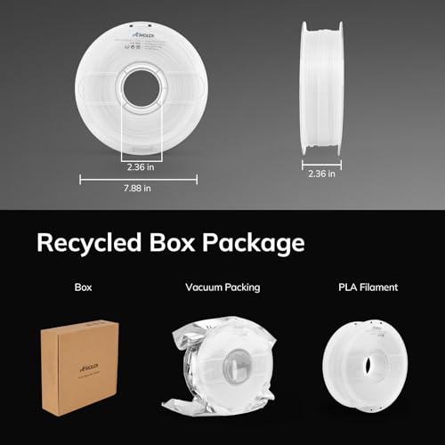 Image of AMOLEN 3D PLA Printer Filament, 1.75mm Glow in The Dark White PLA Filament for 3D Printing, Best with UV Lamps, 1kg Spool (2.2lbs), Dimensional Accuracy + /- 0.02 mm, Fit Most FDM 3D Printers