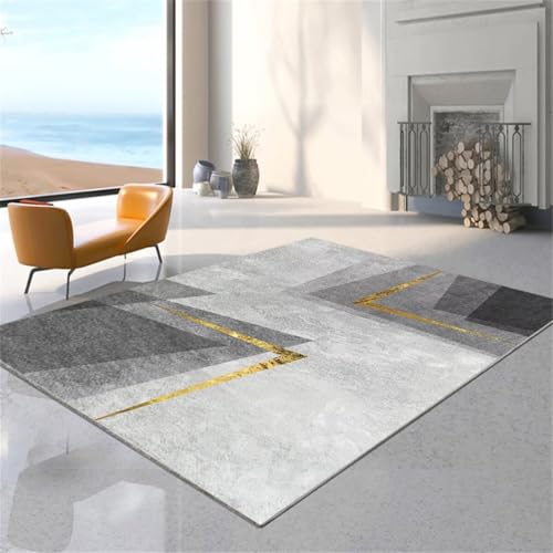 Tapis de salon gris simple 80x120cm lavable pour canapé - 2