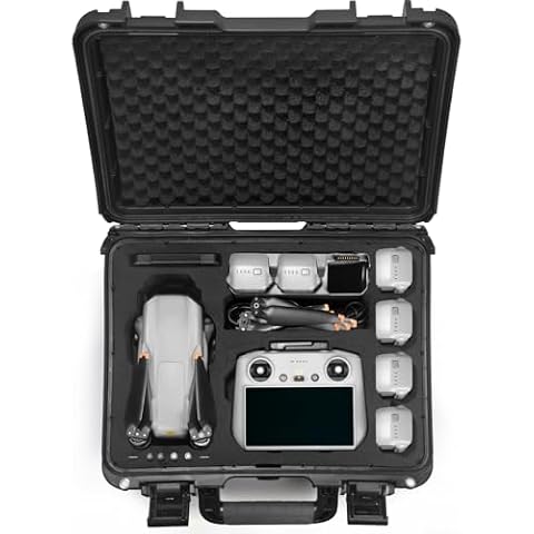 Lekufee Waterproof Carrying Case Compatible with DJI Air 3S/DJI Air 3 Drone/DJI Air 3S Fly More Combo/DJI RC Pro/DJI RC 2/DJI RC N3/N2 Remote Controller and Accessories(Case Only) Cover