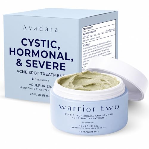 Cystic Acne Spot Cream Overnight Hormonal Acne-Prone Skin for Face & Body Sulfur Cream for Women Men...