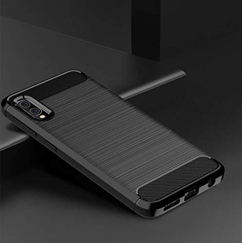 Muokctm for Samsung Galaxy A10E Case, with Tempered Glass Screen Protector, Slim Soft TPU Protective Rubber Bumper Case Cover for Samsung Galaxy A10E Phone (Black, Galaxy A10E)