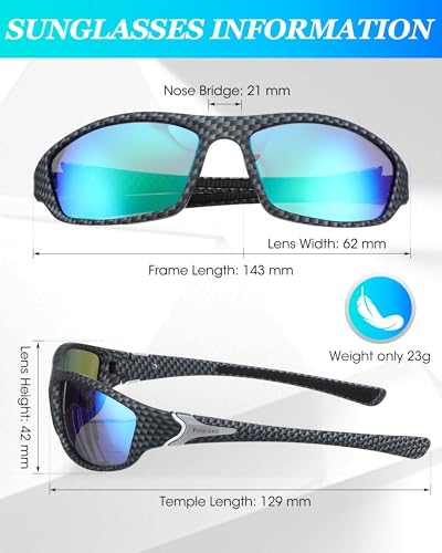 Image of Frienda 6 Pack Polarized Sport Sunglasses for Men Multipack Fit over Glasses Pack Lot Set Men's Sport Fishing Eyeglasses
