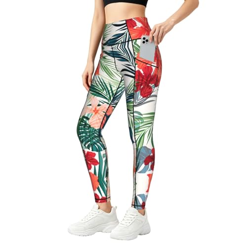 Leggings con estampado de flores pantalones TTYDOKLA para yoga y paseos diarios
