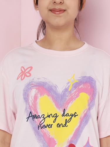 Image of Li'l Tomatoes Girls Crop T-Shirt | 100% Cotton | Graphic Printed Casual Top | Soft & Breathable Summer Wear | 9-16 Years
