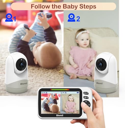 Blemil Monitor para bebés, con 2 cámaras y 30 Horas de batería Recargable de Audio, Pantalla Dividida de 5 Pulgadas, cámara remota en la Nube/Zoom, Llamada bidireccional, visión Nocturna, sin WiFi 4 Blemil Monitor Para Bebés, Con 2 Cámaras Y 30 Horas De Batería Recargable De Audio, Pantalla Dividida De 5 Pulgadas, Cámara Remota En La Nube/zoom, Llamada Bidireccional, Visión Nocturna, Sin Wifi