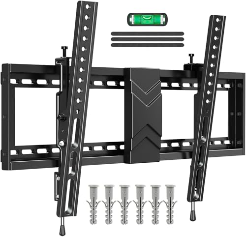ELIVED TV Wandhalterung Neigbare für die meisten 37-75 Zoll Flachen & Gebogenen TVs mit Max. VESA 600x400mm, große TV Halterung bis zu 40kg, Flachbildschirmhalterung mit Niveauregulierung EV1038 ELIVED TV Wandhalterung Neigbare für die meisten 37-75 Zoll Flachen & Gebogenen TVs mit Max. VESA 600x400mm, große TV Halterung bis zu 40kg, Flachbildschirmhalterung mit Niveauregulierung EV1038