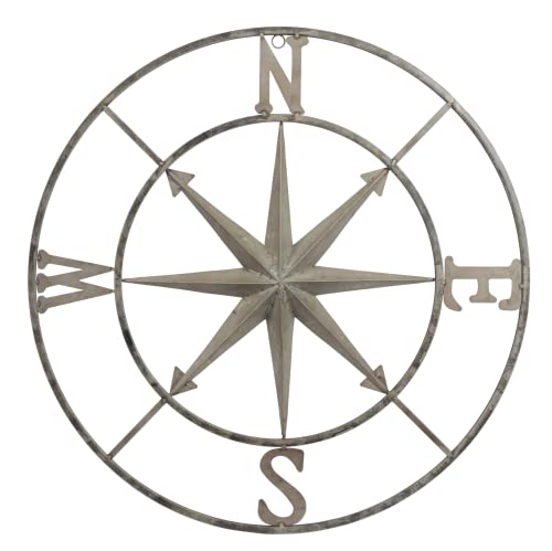 Creative Co-Op Decorative Round Metal Compass Wall Décor, 30", Black,Da7818, For Bedroom #TOP1