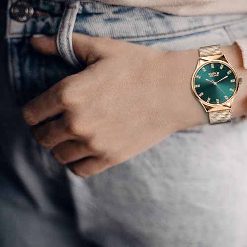 Image of BRUNO MILANO Stylish Watches Mesh Band Shiny Dial for Women and Girls
