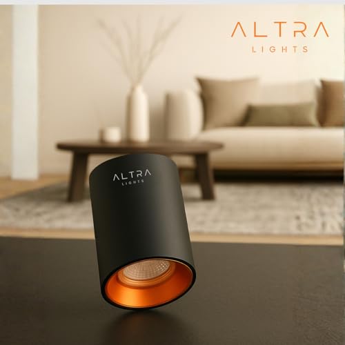 Image of 3W COB LED Surface Mounted Cylinder Downlight | Spotlight for False Ceiling | for Living Room, Office, Showroom Roof | Natural White, Aluminium Black & Rosegold Reflector | Pack of 1