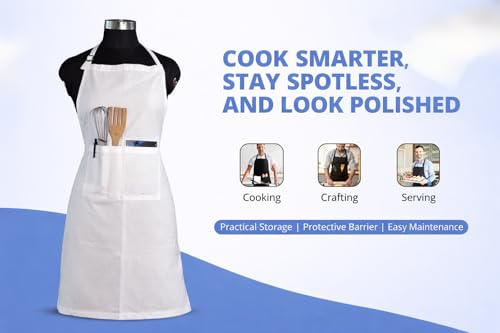Image of Kitchen Apron Cut Pocket with Pen Holder | Adjustable Durable & Stylish for Kitchen, Restaurant, Cafes | Ideal for Chefs, Bakers & Home Cooks | Easy to Clean | Unisex Design