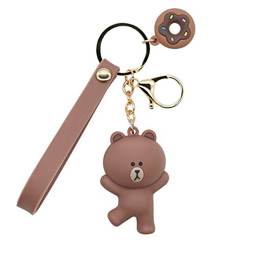 Preisvergleich Produktbild LAIGESHADIAO Schlüsselanhänger New Cartoon Brown Bear Schlüsselanhänger Cute Dinosaur Frog Pig Brown Bear Schlüsselanhänger Toys Keyring for Woman Geschenke