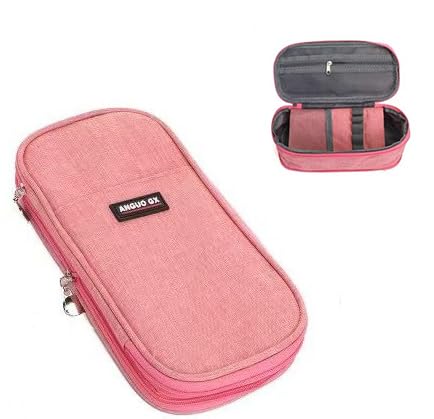 Estojo escolar infantil e adulto para lap?s e caneta grande capaciadade (Rosa)